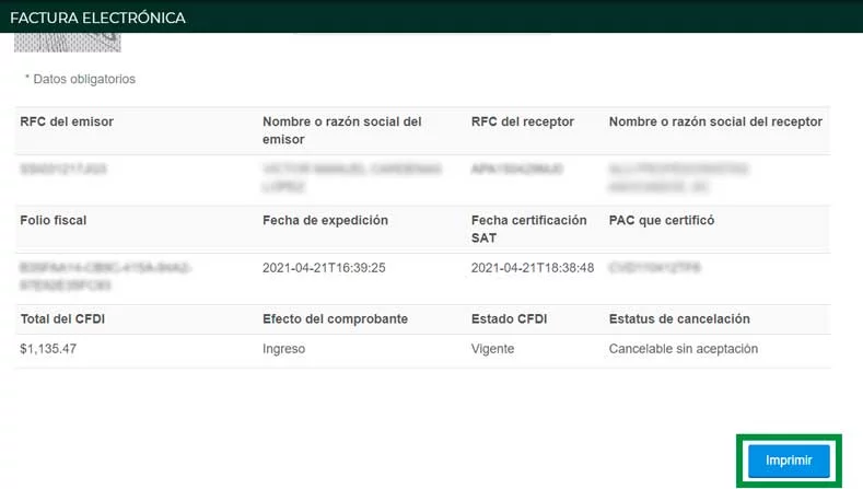 verificación de facturas sat