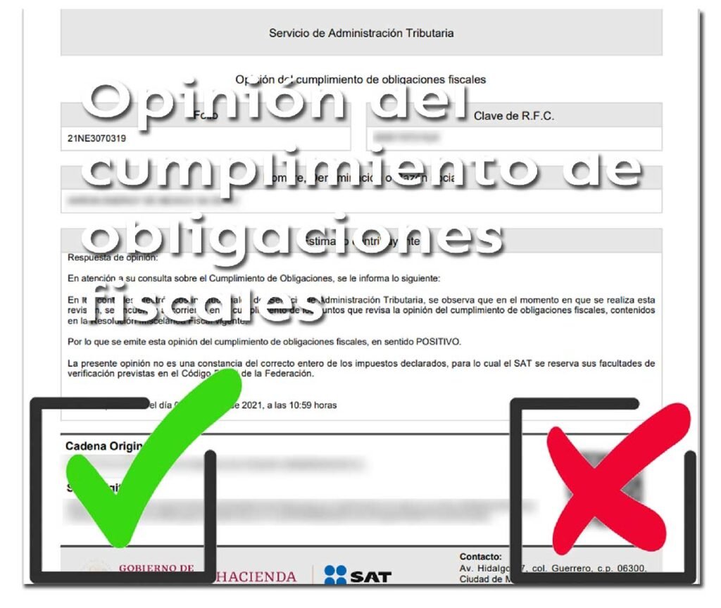opinion del cumplimiento de obligaciones fiscales