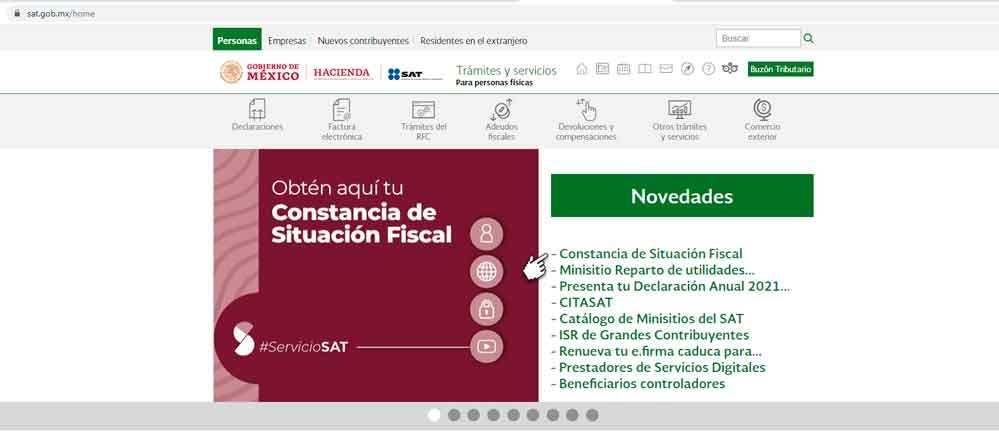 obten tu constancia de situacion fiscal