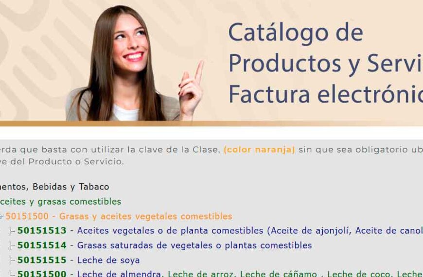 Catálogo de productos y servicios, buscador de claves SAT (CFDI 4.0)