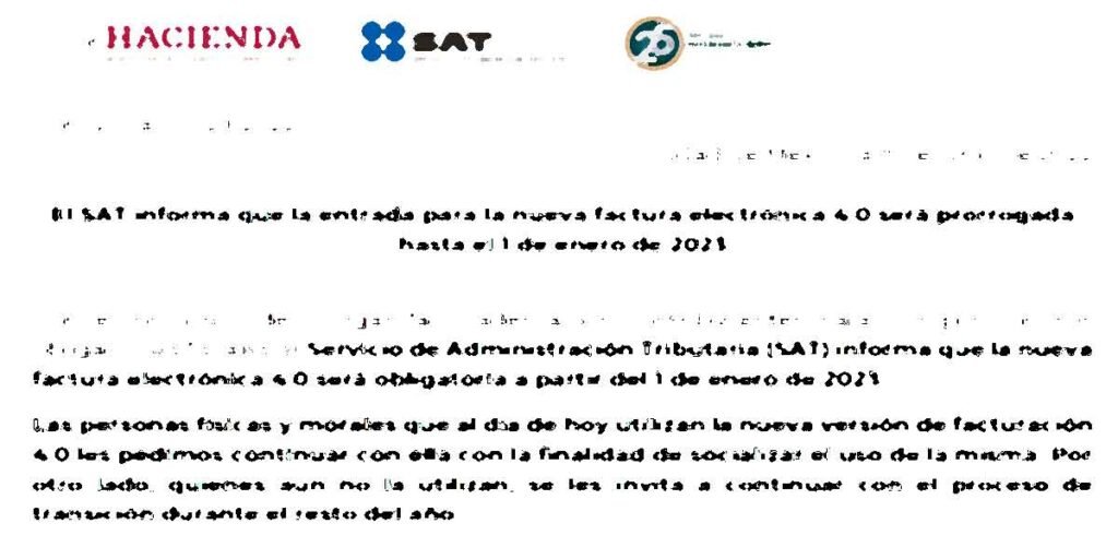 comunicado sat prorroga cfdi 4.0