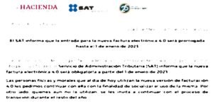 comunicado sat prorroga cfdi 4.0
