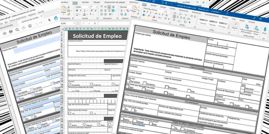 Solicitud de empleo para llenar (pdf o word editables) | ALU