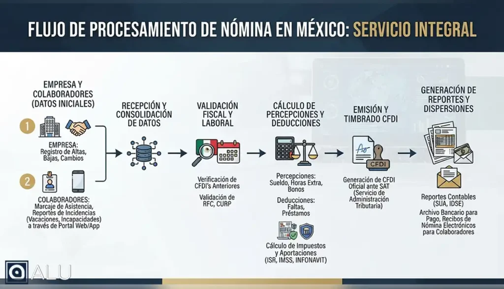 Maquila de nómina en México y proceso de cálculo y timbrado